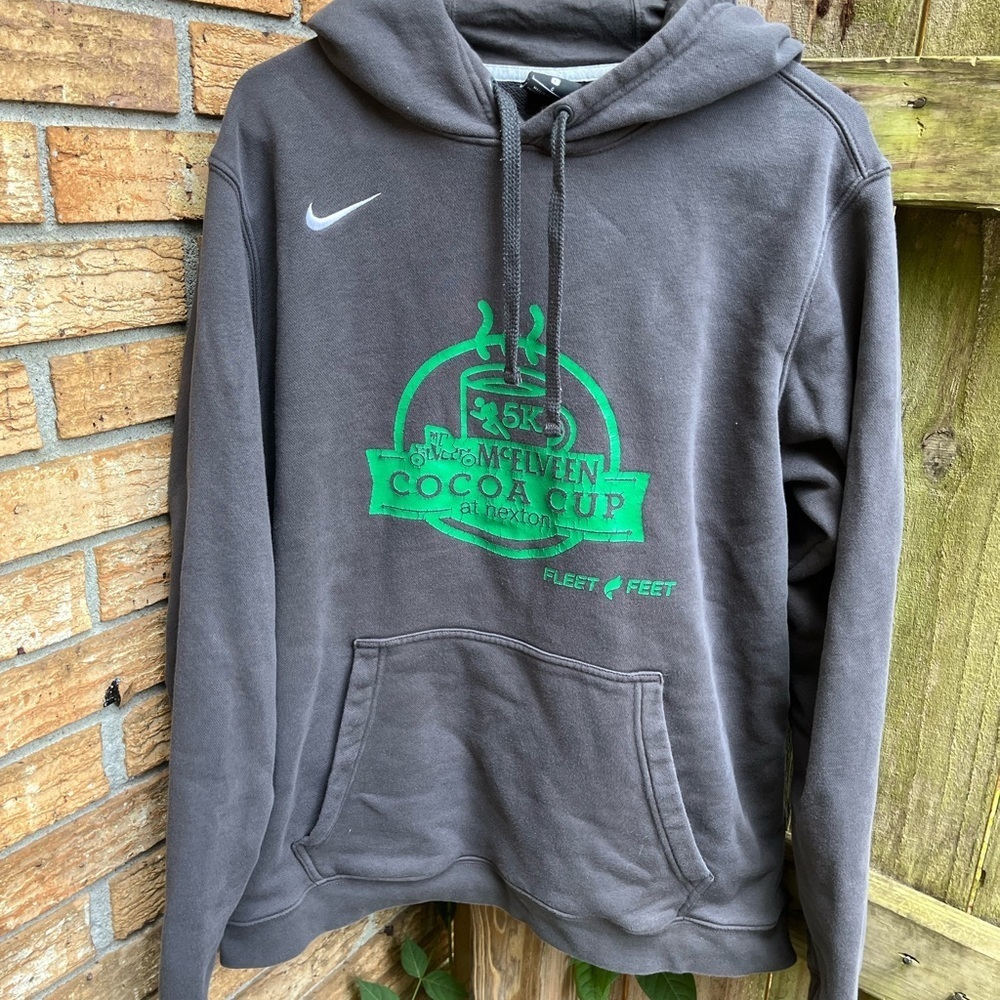 Nike Gray Hoodie with Green Graphic